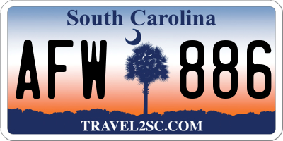 SC license plate AFW886