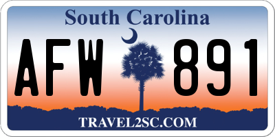 SC license plate AFW891