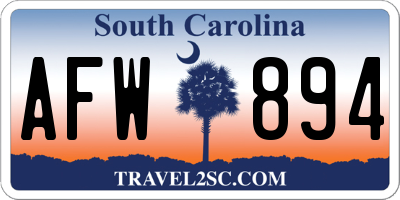 SC license plate AFW894