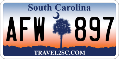 SC license plate AFW897