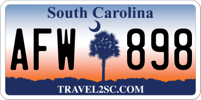SC license plate AFW898