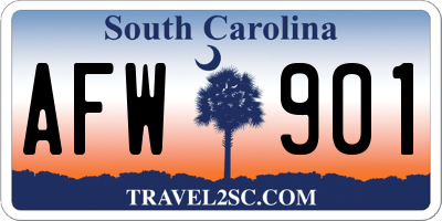 SC license plate AFW901