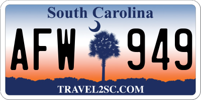SC license plate AFW949