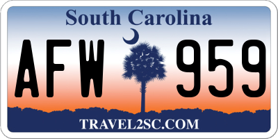 SC license plate AFW959