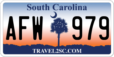 SC license plate AFW979