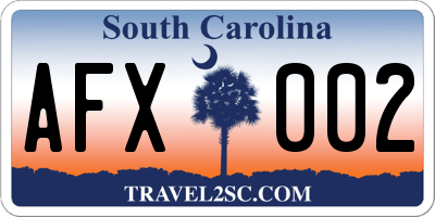 SC license plate AFX002