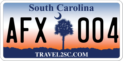 SC license plate AFX004