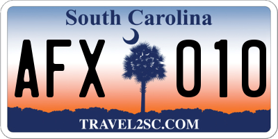SC license plate AFX010