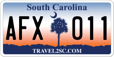 SC license plate AFX011