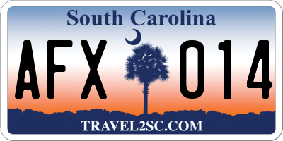 SC license plate AFX014