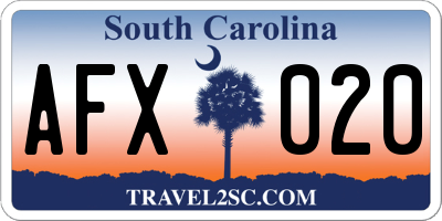 SC license plate AFX020