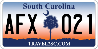 SC license plate AFX021