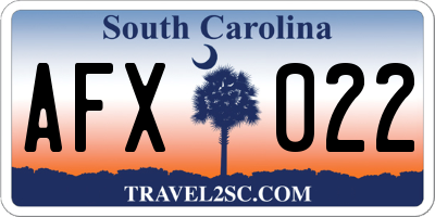 SC license plate AFX022