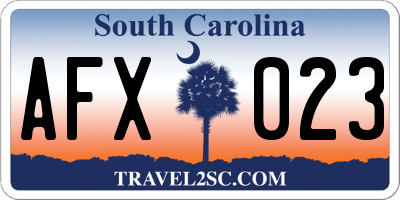 SC license plate AFX023