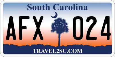 SC license plate AFX024