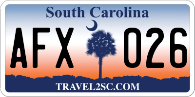 SC license plate AFX026