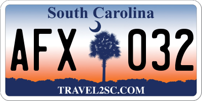 SC license plate AFX032