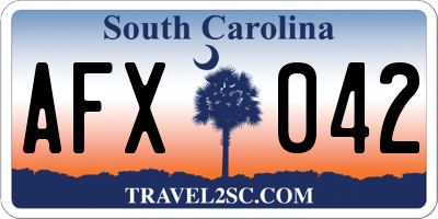 SC license plate AFX042