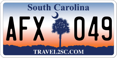 SC license plate AFX049