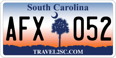 SC license plate AFX052