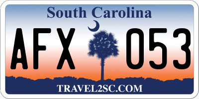SC license plate AFX053