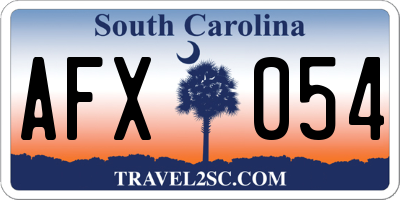 SC license plate AFX054