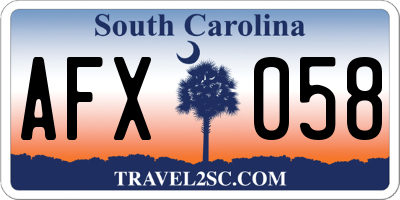 SC license plate AFX058