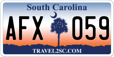 SC license plate AFX059
