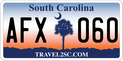 SC license plate AFX060
