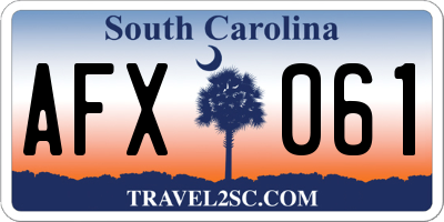 SC license plate AFX061