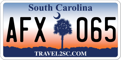SC license plate AFX065