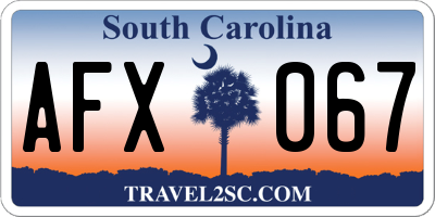 SC license plate AFX067