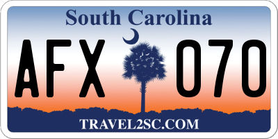 SC license plate AFX070