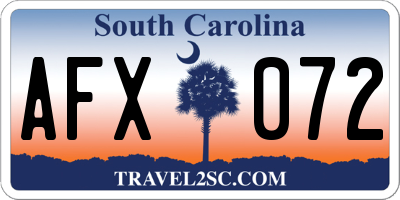 SC license plate AFX072