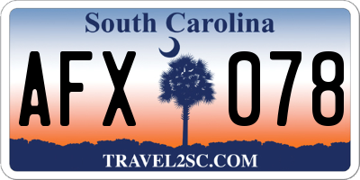 SC license plate AFX078
