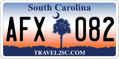SC license plate AFX082