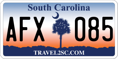 SC license plate AFX085