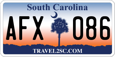 SC license plate AFX086
