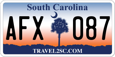 SC license plate AFX087