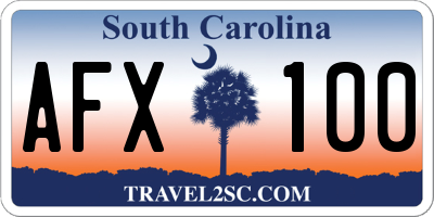 SC license plate AFX100