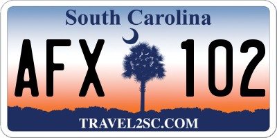 SC license plate AFX102