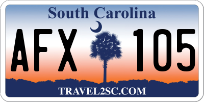 SC license plate AFX105