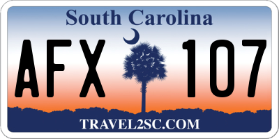 SC license plate AFX107