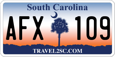 SC license plate AFX109