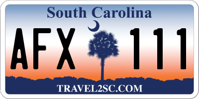 SC license plate AFX111