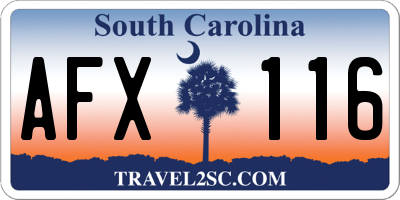 SC license plate AFX116