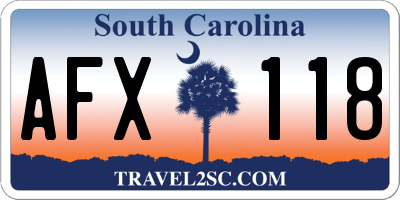 SC license plate AFX118