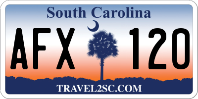 SC license plate AFX120