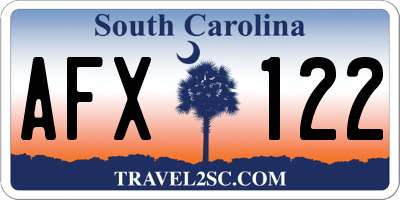 SC license plate AFX122