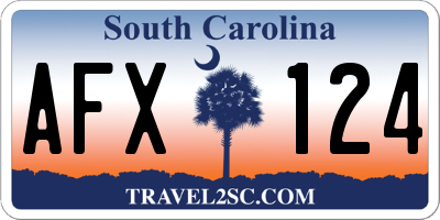 SC license plate AFX124